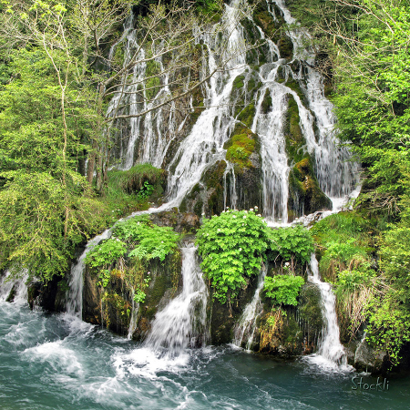 Cascade de Baburet - Louvie-Soubiron - Cadre photo 30 x 30 cm