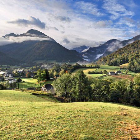 Lueurs d’automne - Arthez d'Asson - Cadre photo 30 x 30 cm