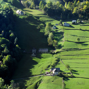 Les Echartès -Louvie-Soubiron - Cadre photo 30 x 30 cm