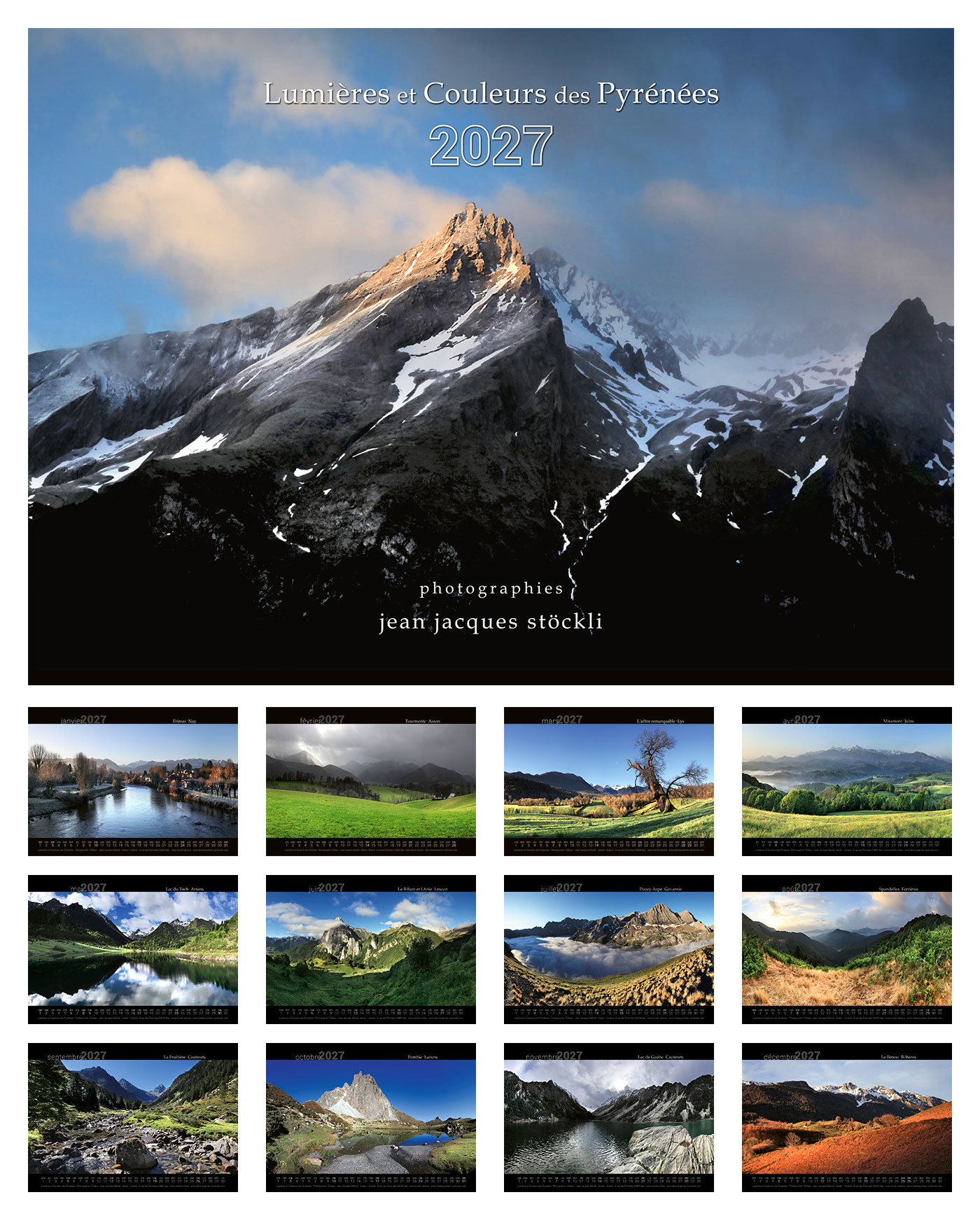 Calendrier 2027 de photographies des Pyrénées © Stockli Calendrier 2027 de photographies des Pyrénées
